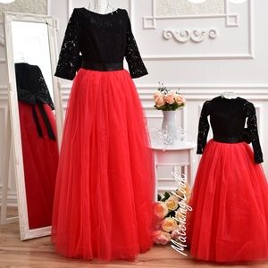 Red & Black Tulle Dress | Custom on Etsy
